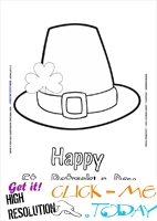 St. Patrick's Day Coloring page: 128 Happy St.Patrick's Hat-Shamrock