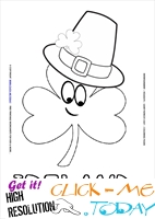 St. Patrick's Day Coloring page: 139 Shamrock face hat Ireland
