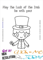 St. Patrick's Day Coloring page:56 Leprechaun-4 leaf clover May