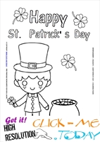 St. Patrick's Day Coloring page: 63 Leprechaun-Gold Happy St.Patrick's