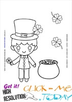 St. Patrick's Day Coloring page: 64 Leprechaun-Gold Luck o' The Irish