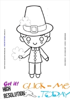St. Patrick's Day Coloring page: 67 Leprechaun with Shamrock - Word