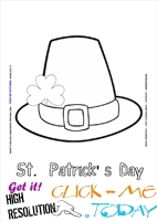 St. Patrick's Day Coloring page: 131 Big Hat St.Patrick's Day