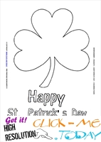 St. Patrick's Day Coloring page: 5 Shamrock - Happy St. Patrick's