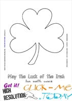 St. Patrick's Day Coloring page:  8 Shamrock - May the luck