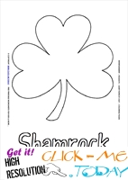 St. Patrick's Day Coloring page: 2 Big Shamrock - Text