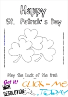 St. Patrick's Day Coloring page: 32 Shamrocks - Happy - May