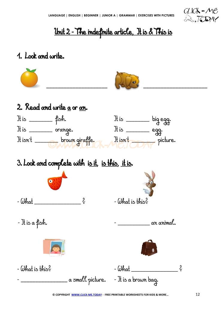 Grammar Exercises With Pictures - Verb to be 2