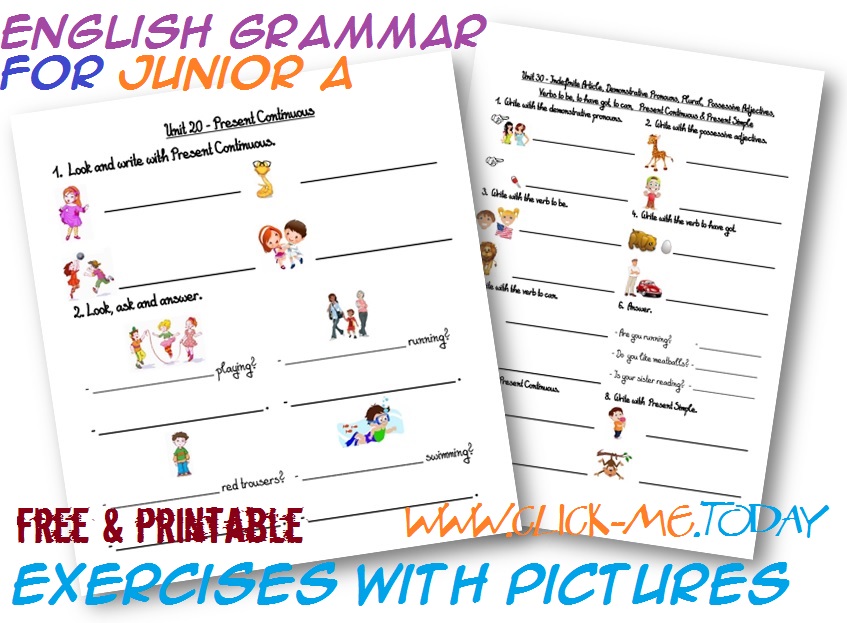 English Grammar Exercises With Pictures Junior A