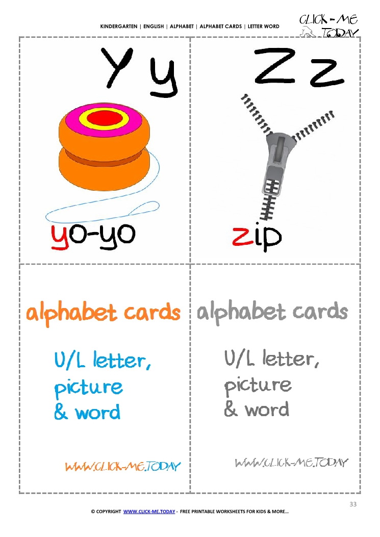 Small Alphabet Cards Printable