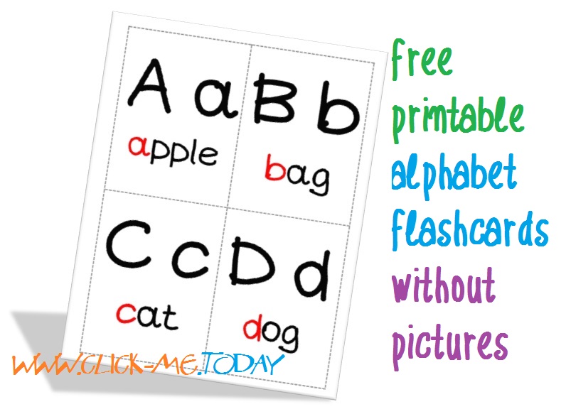 Free printable alphabet flashcards without pictures