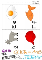 Alphabet cards with pictures EFGH