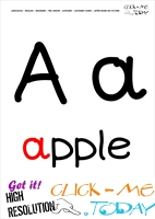 Alphabet flashcard without picture letter A