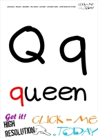 Alphabet flashcard without picture letter Q