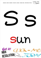 Alphabet flashcard without picture letter S