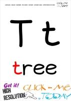 Alphabet flashcard without picture letter T