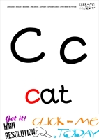 Alphabet flashcard without picture letter C