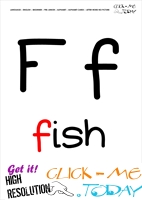 Alphabet flashcard without picture letter F