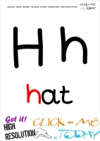 Alphabet flashcard without picture letter H