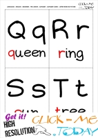 Alphabet flashcards without pictures QRST