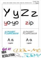Alphabet flashcards without pictures YZ