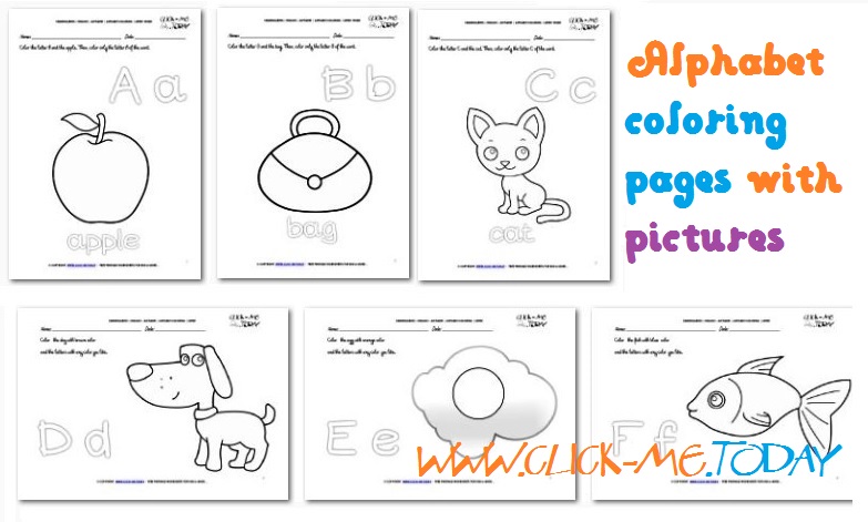 Alphabet coloring pages with pictures