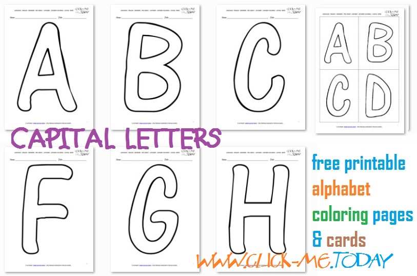 Free printable Alphabet capital letters coloring pages