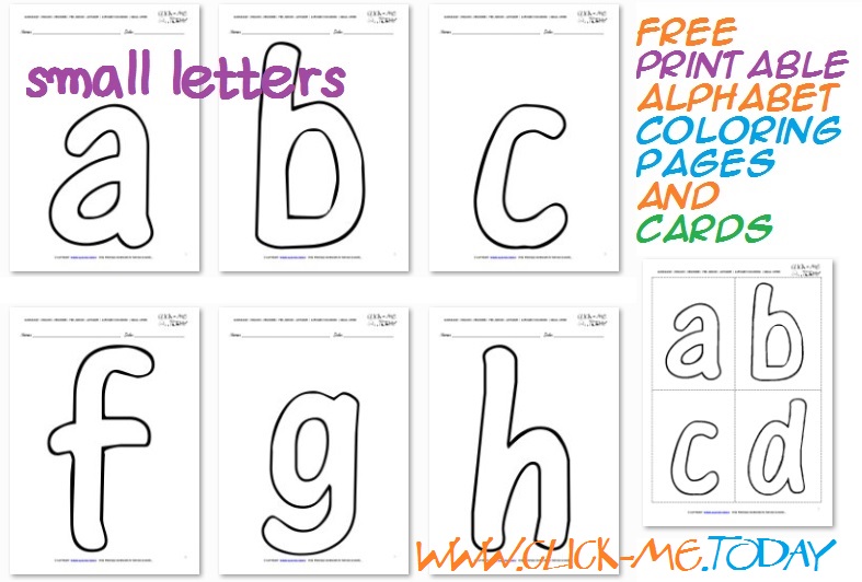 Free printable Alphabet small letters coloring pages