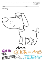 English alphabet coloring pages with words - English alphabet coloring pages with words - D