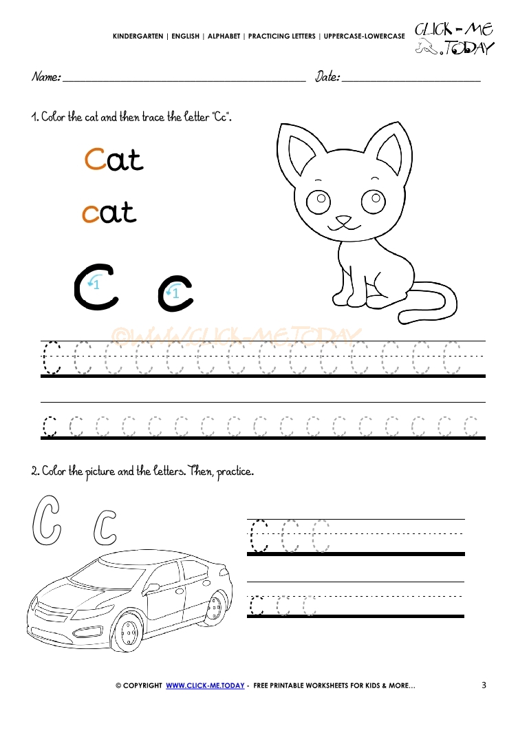 Alphabet tracing worksheets - Letter C