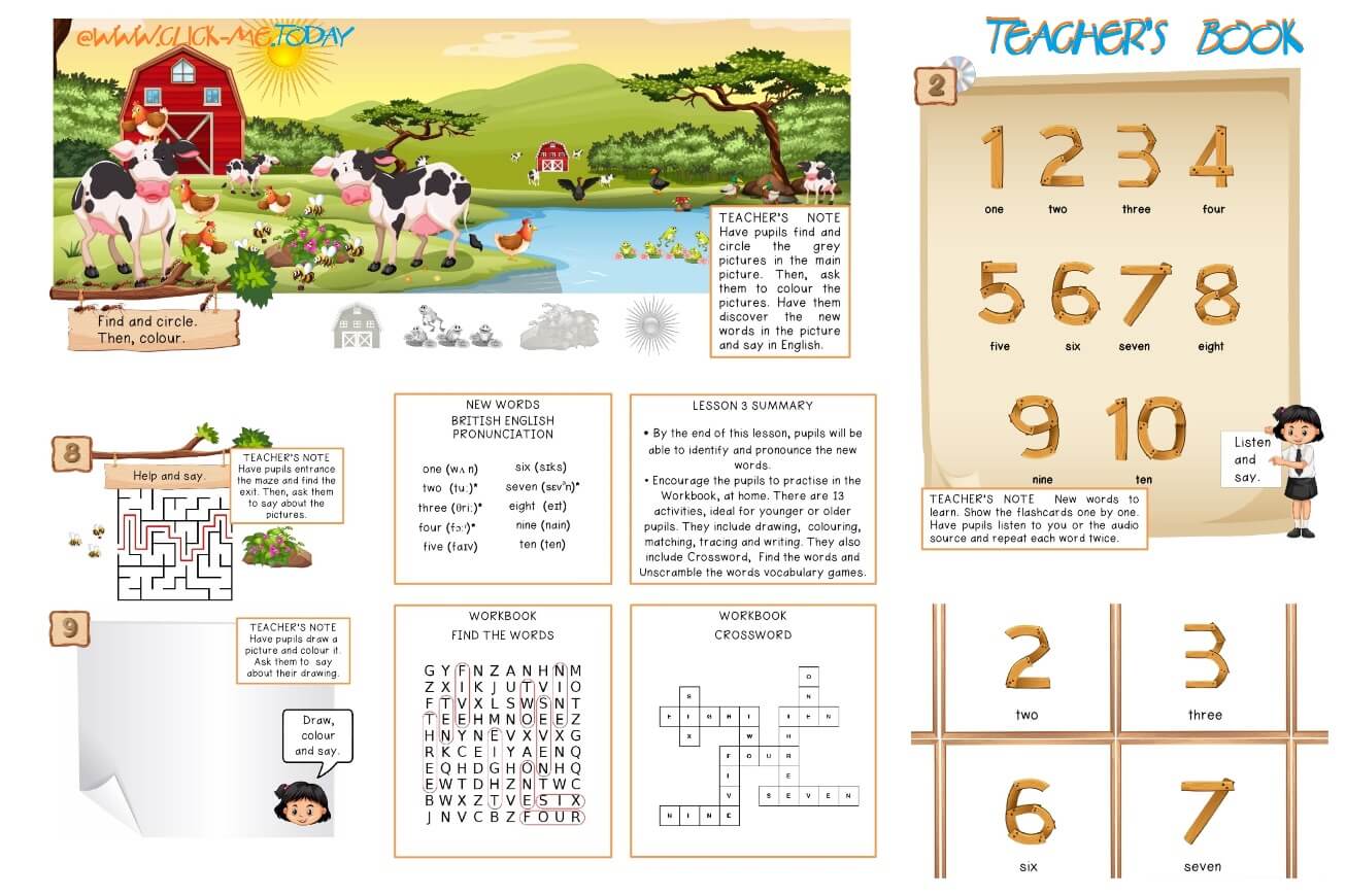 FREE ESL PRE-JUNIOR BE STRONG TEACHER'S  BOOK - LESSON PLAN 3 - NUMBERS PDF