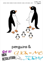 Printable Arctic Animal Penguins wall card - Penguins flashcard