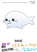 Printable Arctic Animal Seal wall card - Seal flashcard