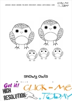 Printable Arctic Animal Snowy Owls wall card - Snowy Owls flashcard