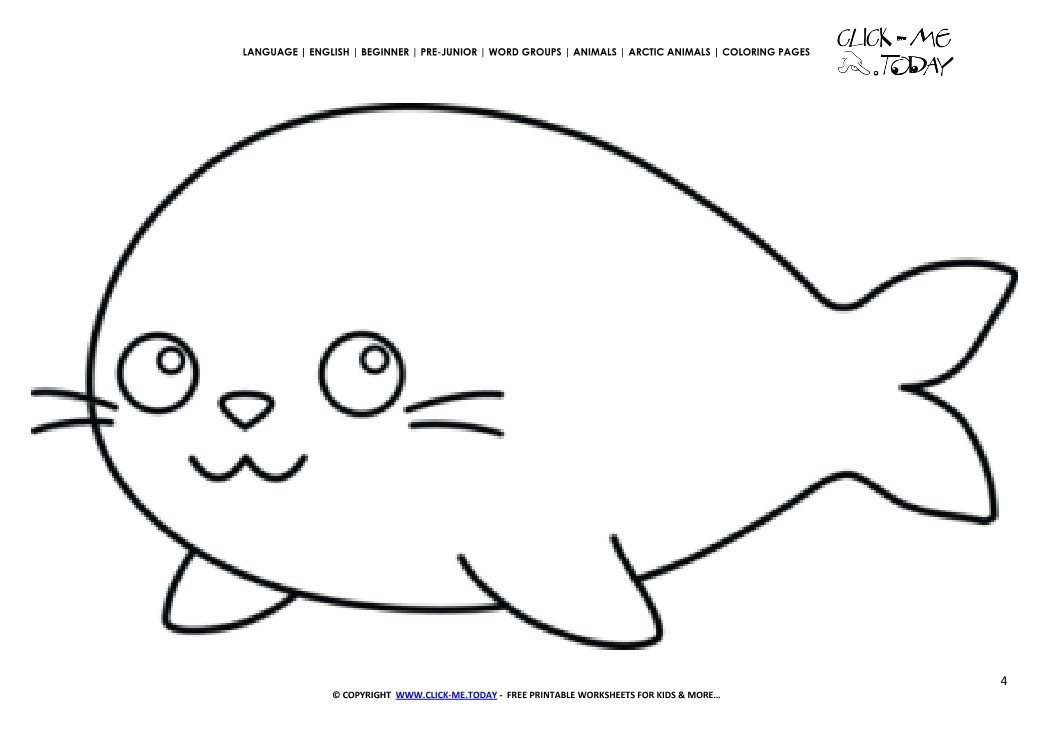Coloring page Arctic Seal - Color picture of Seal