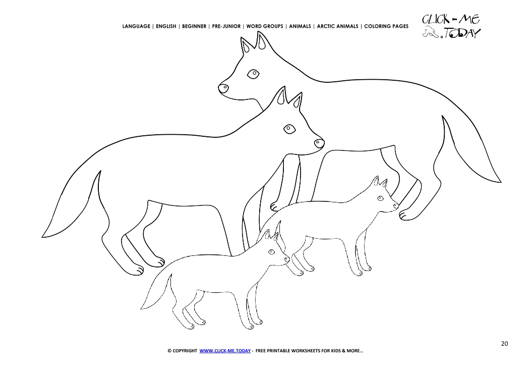 Coloring page Arctic Wolves - Color picture of Wolves