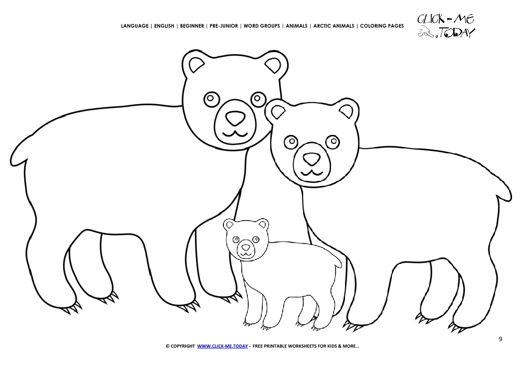 Coloring page Polar Bears - Color picture of Bears