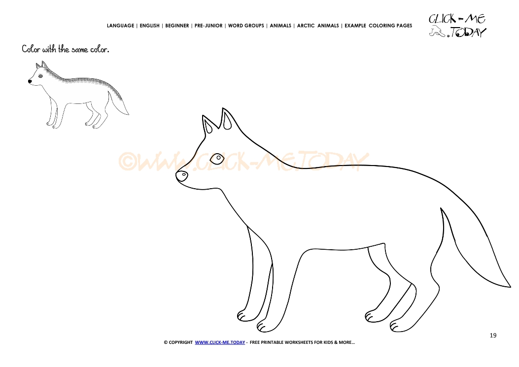 Example coloring page Arctic Wolf - Color picture of Wolf