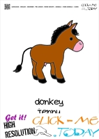 Farm animal flashcards Donkey Jenny Card of Donkey