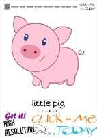 Farm animal flashcards Little Pig Piglet  Card of Pig