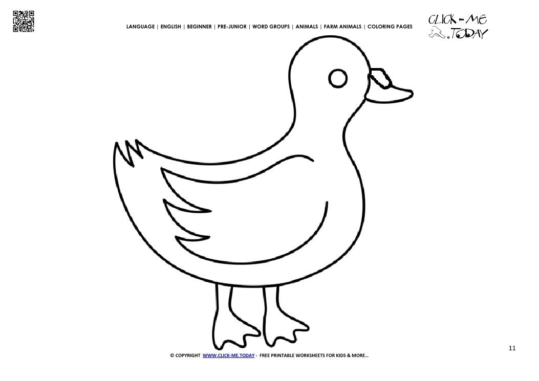 Coloring page Duck Drake- Color picture of Duck