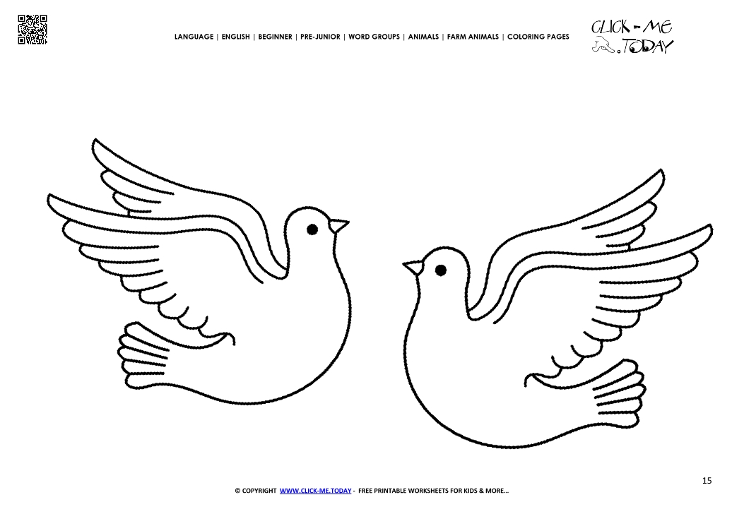 Coloring page Doves - Color picture of Doves