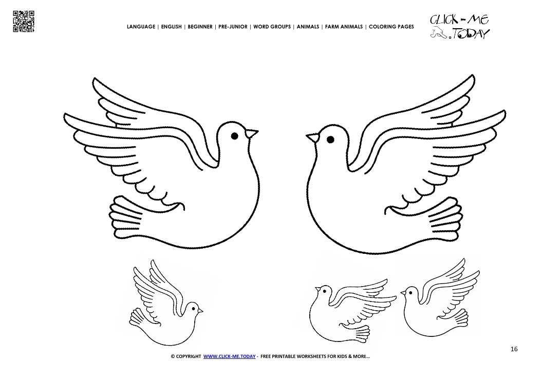 Coloring page Pigeons - Color picture of Pigeons