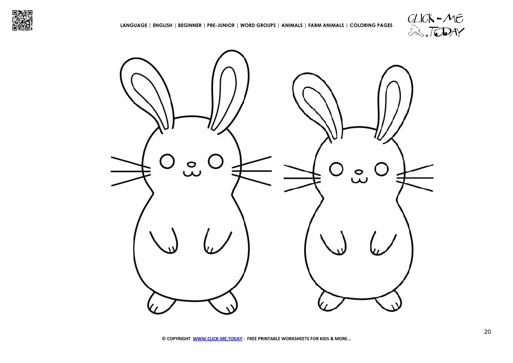Coloring page Rabbits - Color picture of Rabbits