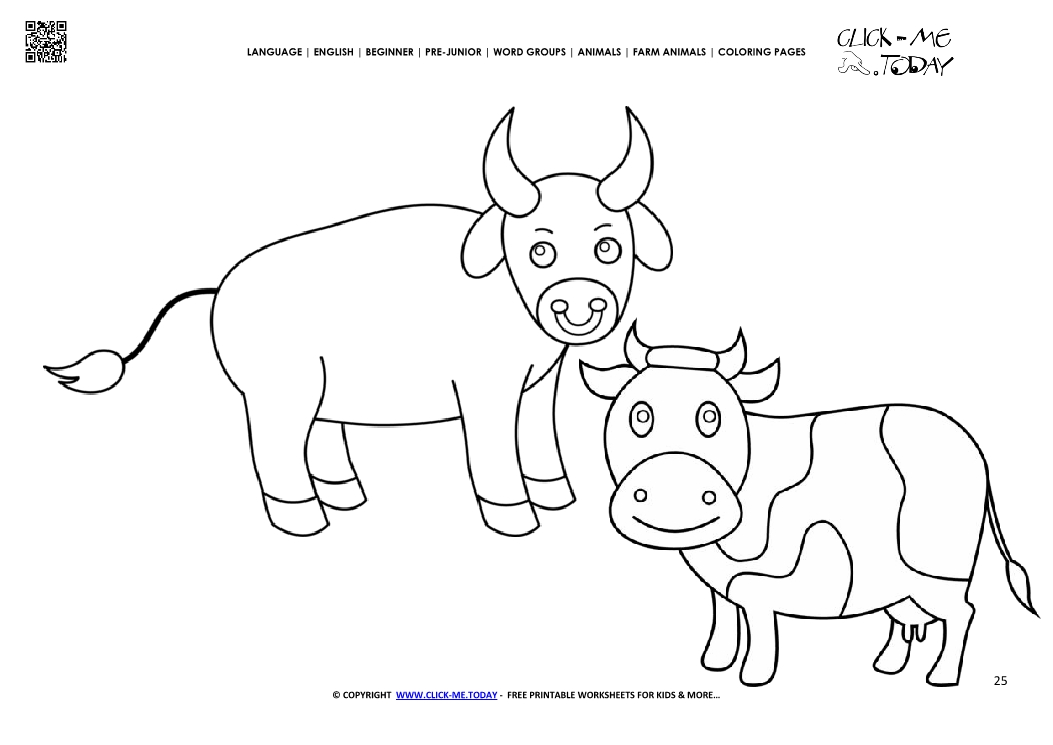 Coloring page Cows - Color picture of Cows 