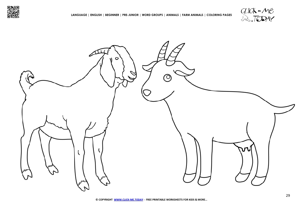 Coloring page Goats - Color picture of Goat