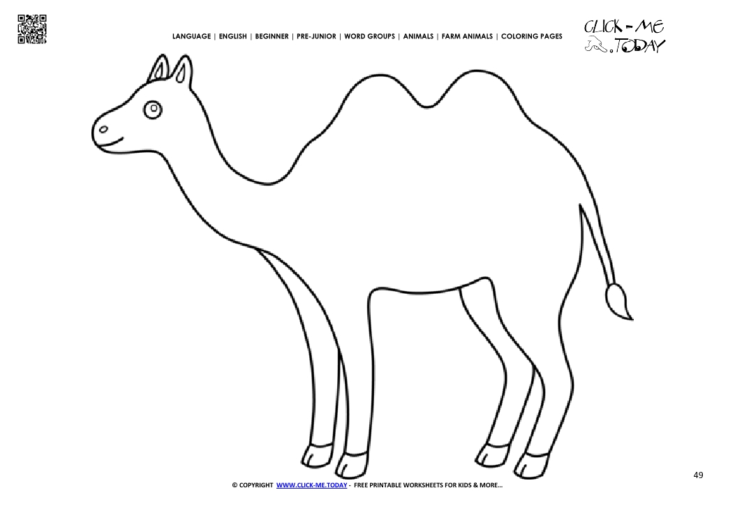 Coloring page Camel Bull- Color picture of Camel