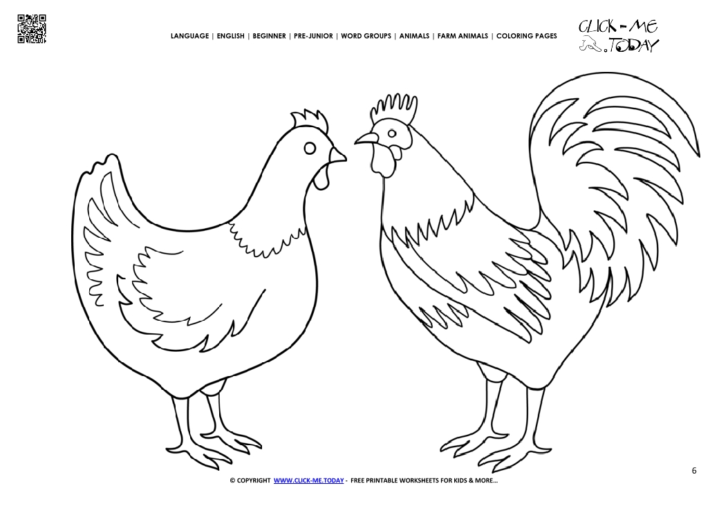Coloring page Hens - Color picture of Hens
