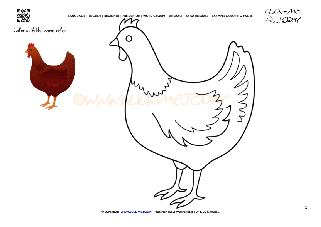   example coloring page Hen - Color picture of Hen