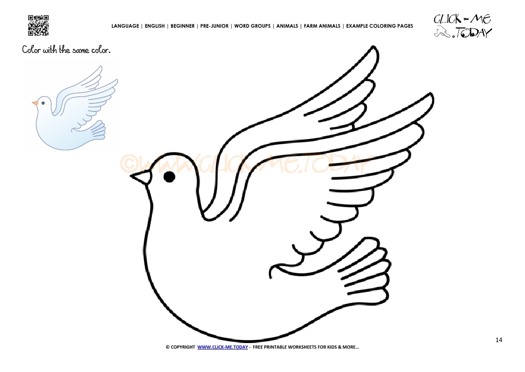 Example coloring page Dove - Color picture of Dove